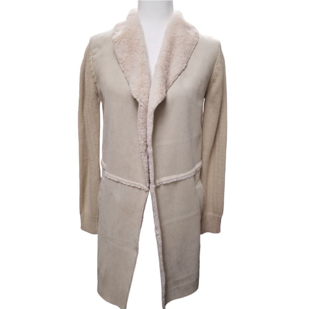 Twelfth Love Sweater Suede Tan Coat Jacket Size Small